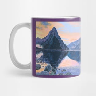 Milford Sound, New Zealand, at sunset Mug